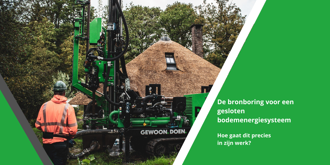 De bronboring voor een gesloten bodemenergiesysteem